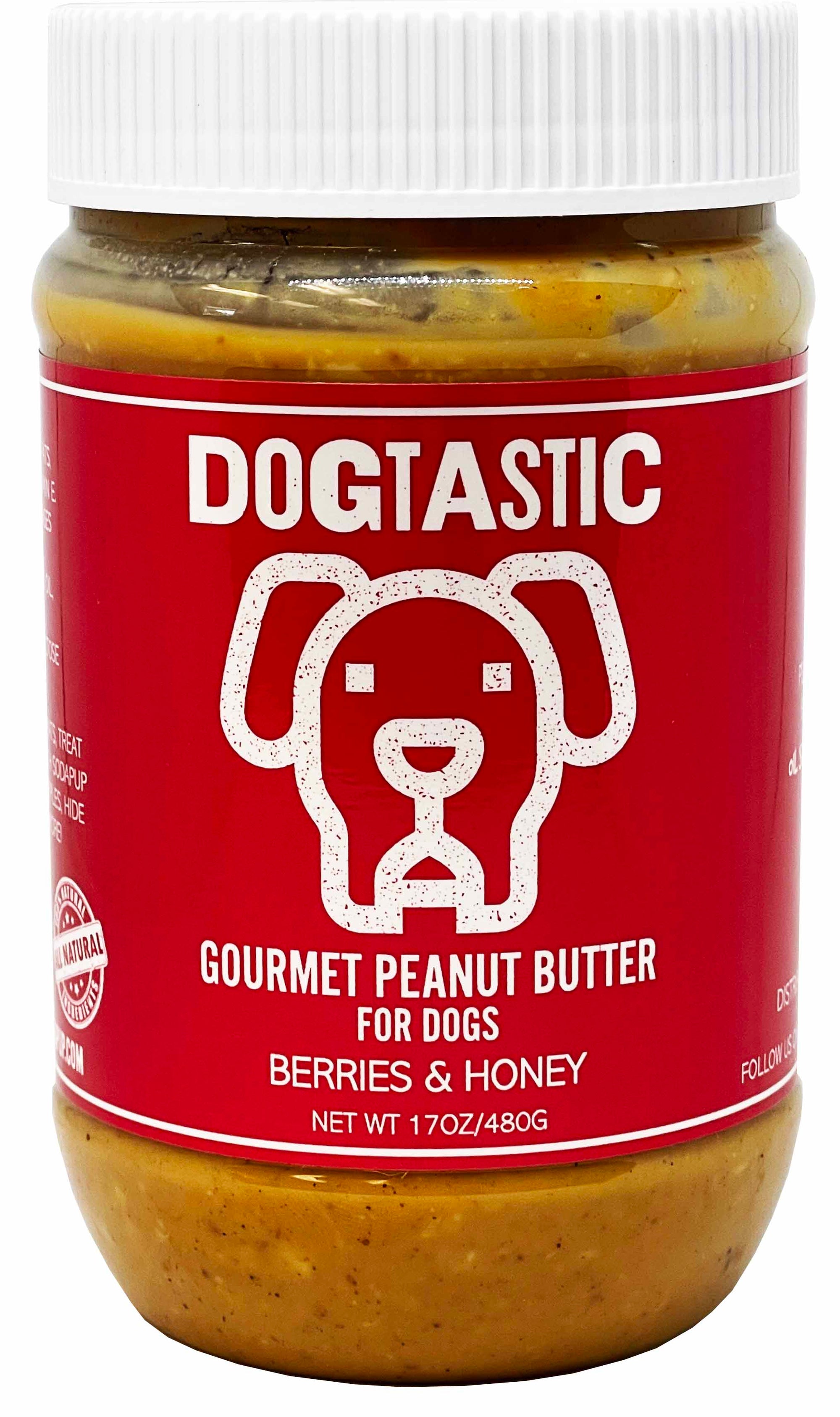 Dogtastic Gourmet Peanut Butter for Dogs - Berries & Honey Flavor